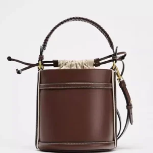 women’s pu leather bucket bag – handheld & crossbody casual fashion shoulder bag